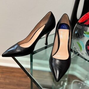 Stuart Weitzman 95mm Black Leather Pointed Toe Heel